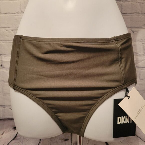 Dkny Seamed High-Waist Bikini Bottoms Women's Swimsuit - Picture 1 of 4
